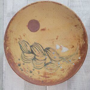Handcrafted Ceramic Decorative Plate With Fish & Waves Design